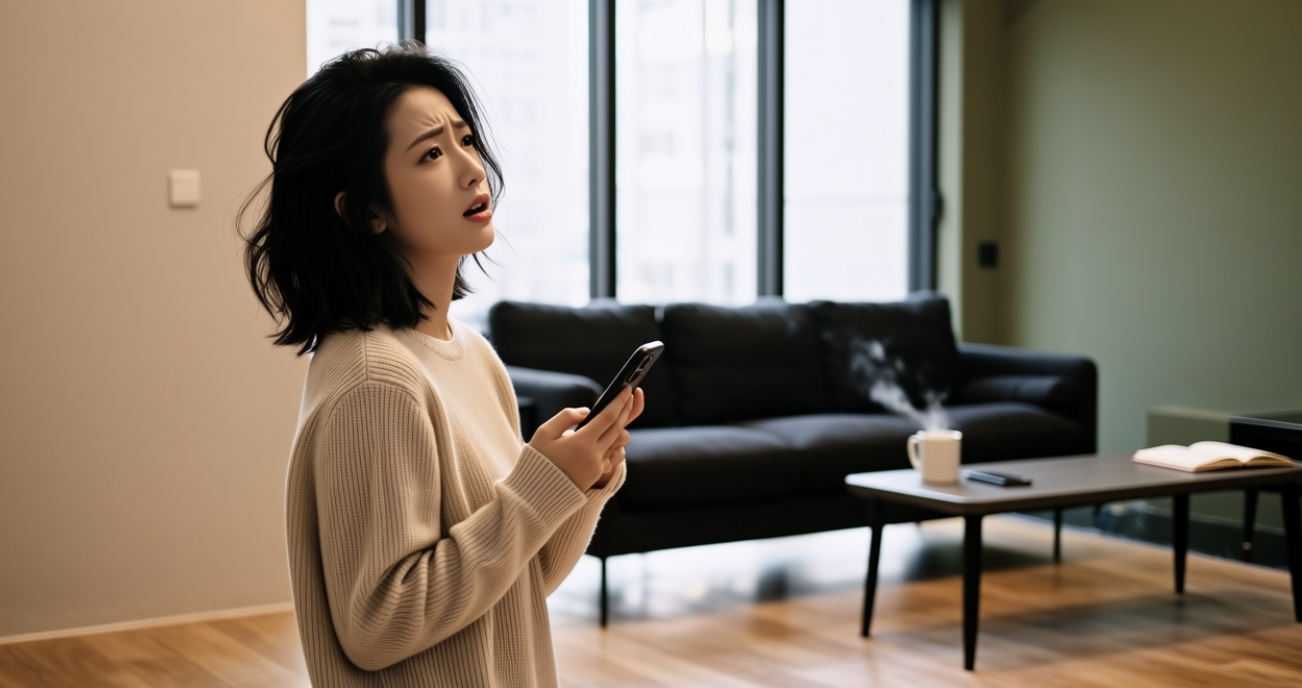 Person looking confused and frustrated at their smartphone