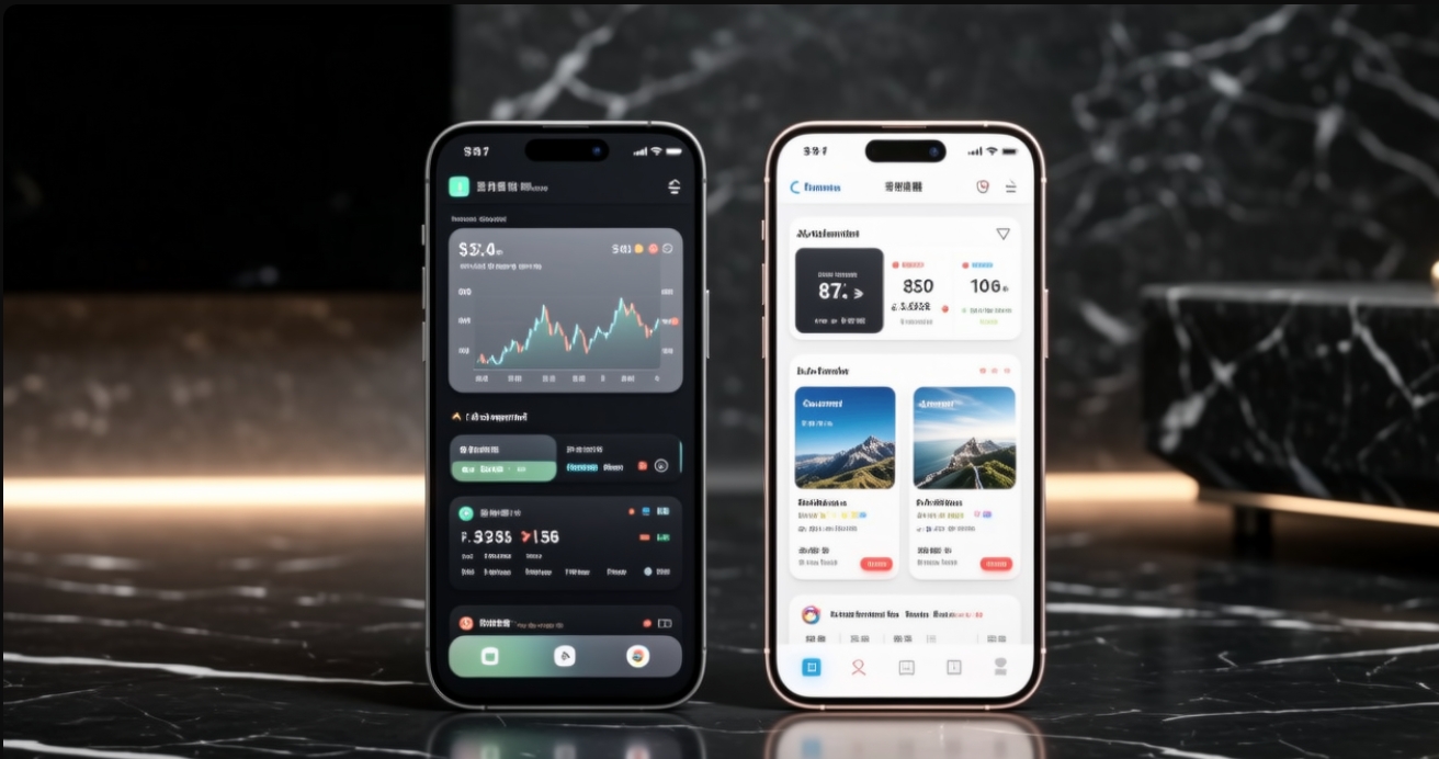 Comparison of dating app interfaces on luxury smartphones