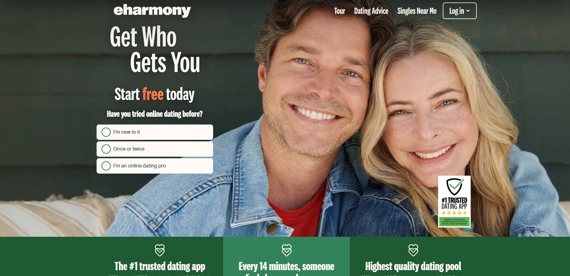 Couple laughing together on a date - eHarmony Review Hero Image