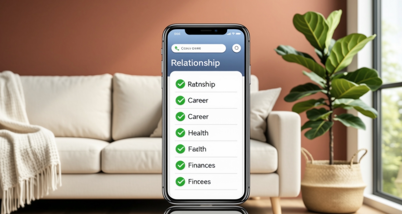 Dating goals checklist on a smartphone screen